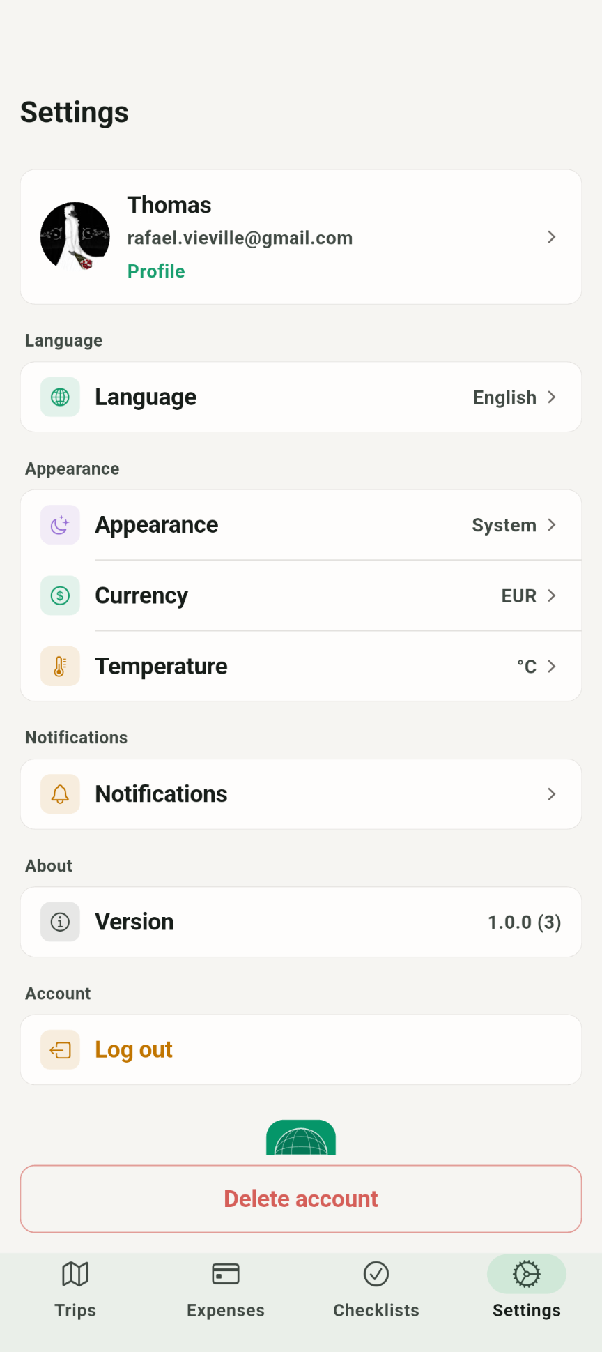 App Settings